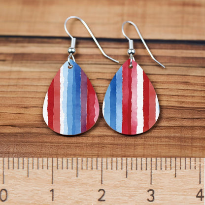 Patriotic watercolor stripes Patterned Cast Acrylic, Flex and Wood for Lasers