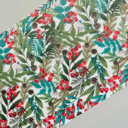 Patterned Cast Acrylic, Christmas Greenery Laser Sheet For Jewelry