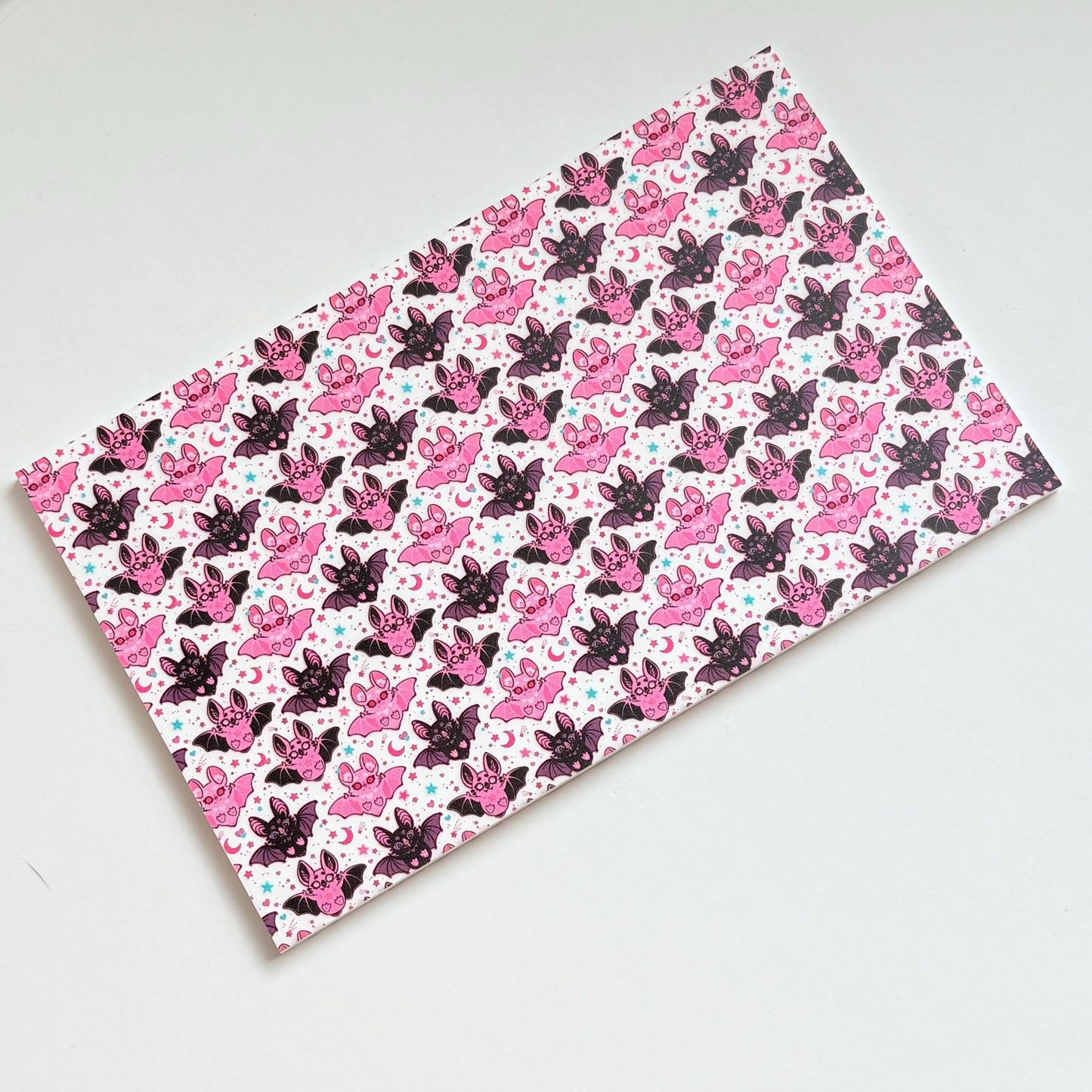 Halloween Pink and Black Bats Patterned Cast Acrylic, Flex and Wood for Lasers