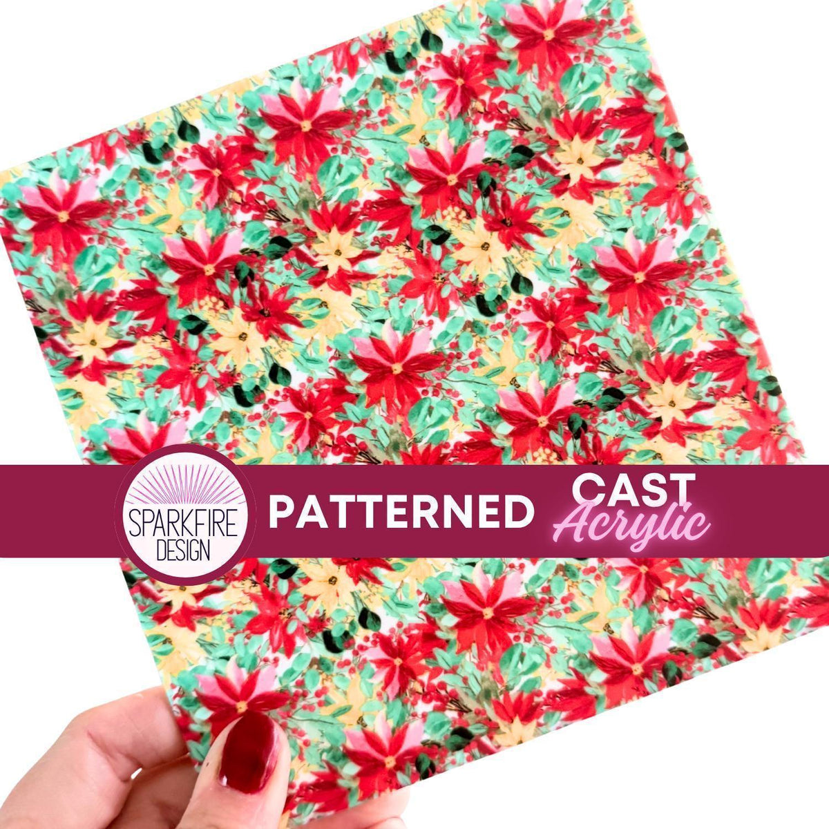 Floral Flower patterned acrylic for laser cutting. Cast acrylic sheet for lasers.
