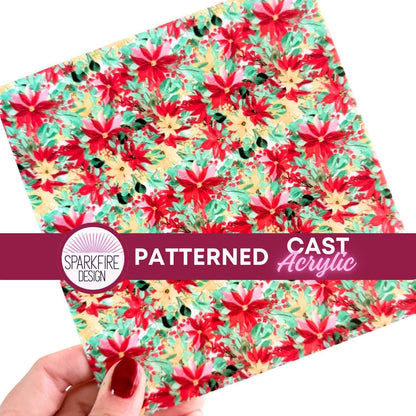 Floral Flower patterned acrylic for laser cutting. Cast acrylic sheet for lasers.