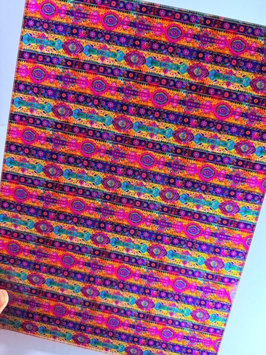 Patterned Acrylic Sheet - Clear Core UV Printed Acrylic for Lasers, Jewelry Blanks 8"x11" Patterned Cast Acrylic, Flex and Wood for Lasers