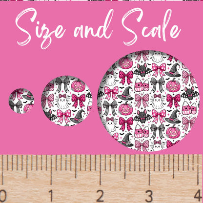 Football Patterned Sheet – Pink Halloween Ghosts & Bows | Laser Cuttable Acrylic, Wood and Flex