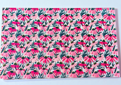 Pink Daisies Acrylic - Patterned Acrylic Sheet for Laser Cutting & Floral Jewelry Making