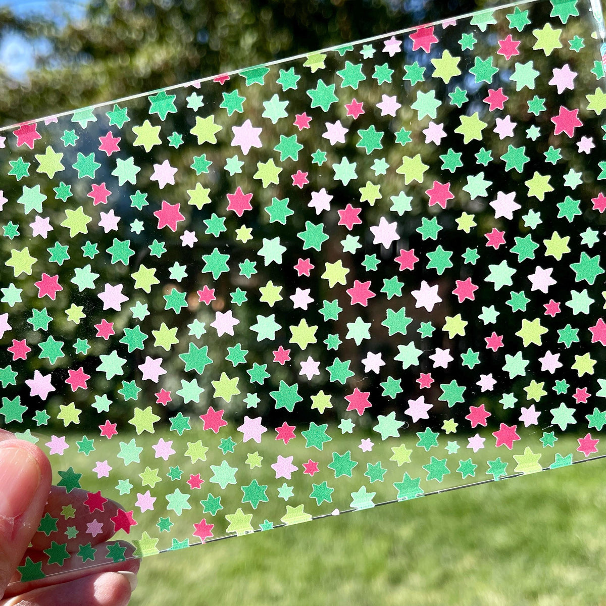 Stars Acrylic,  Two Sided UV Printed Acrylic for Lasers for Jewelry and Cup Toppers