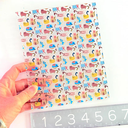 Patterned Acrylic Sheet - Clear 1/8 Inch Pastel Cat Design for Laser Cutting Patterned Cast Acrylic, Flex and Wood for Lasers