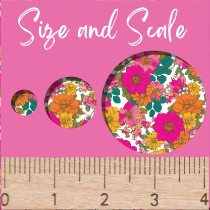 Pink and Orange Flowers Patterned Cast Acrylic, Flex and Wood for Lasers