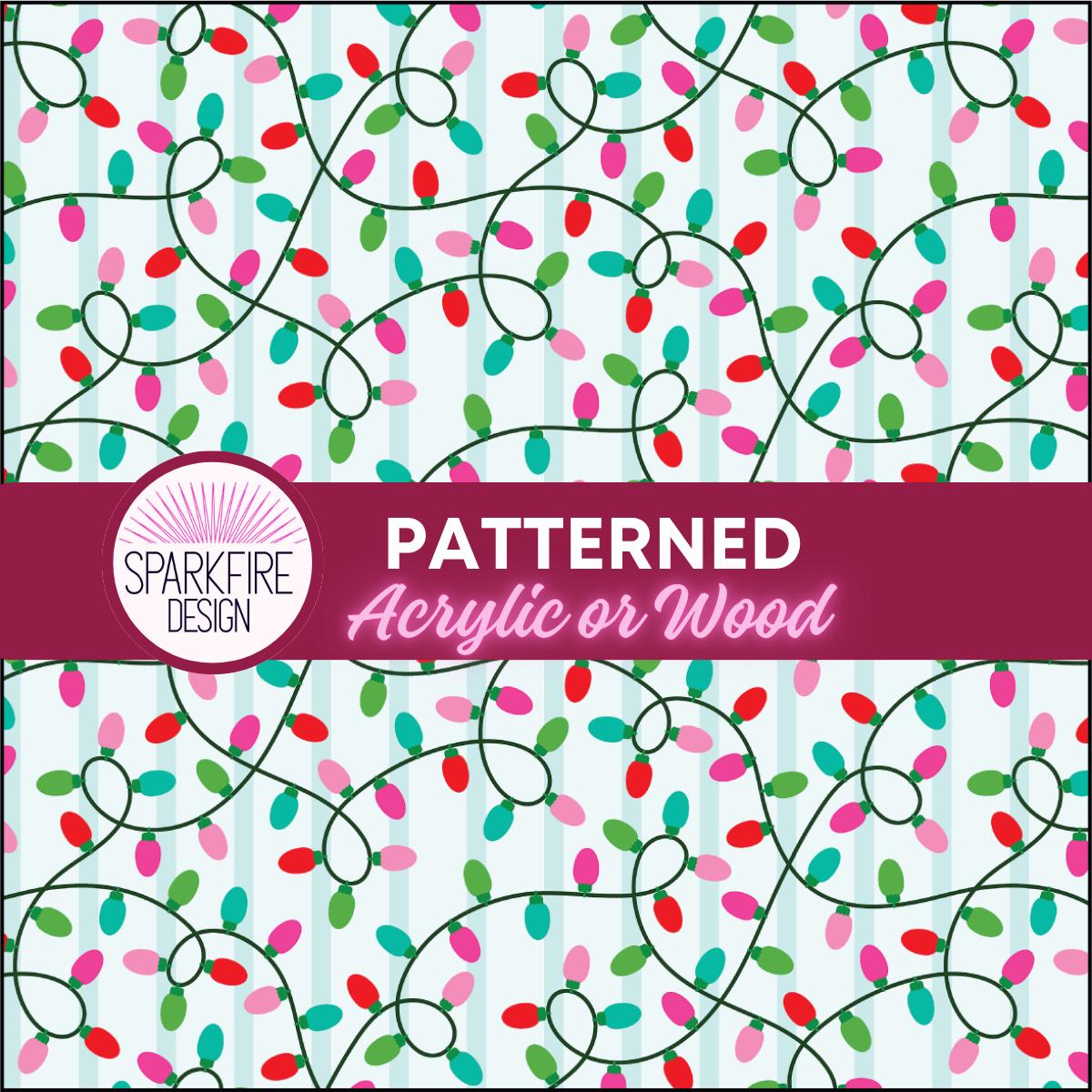 Patterned Laser Acrylic, Christmas Lights Sheet For Lasers Cuts