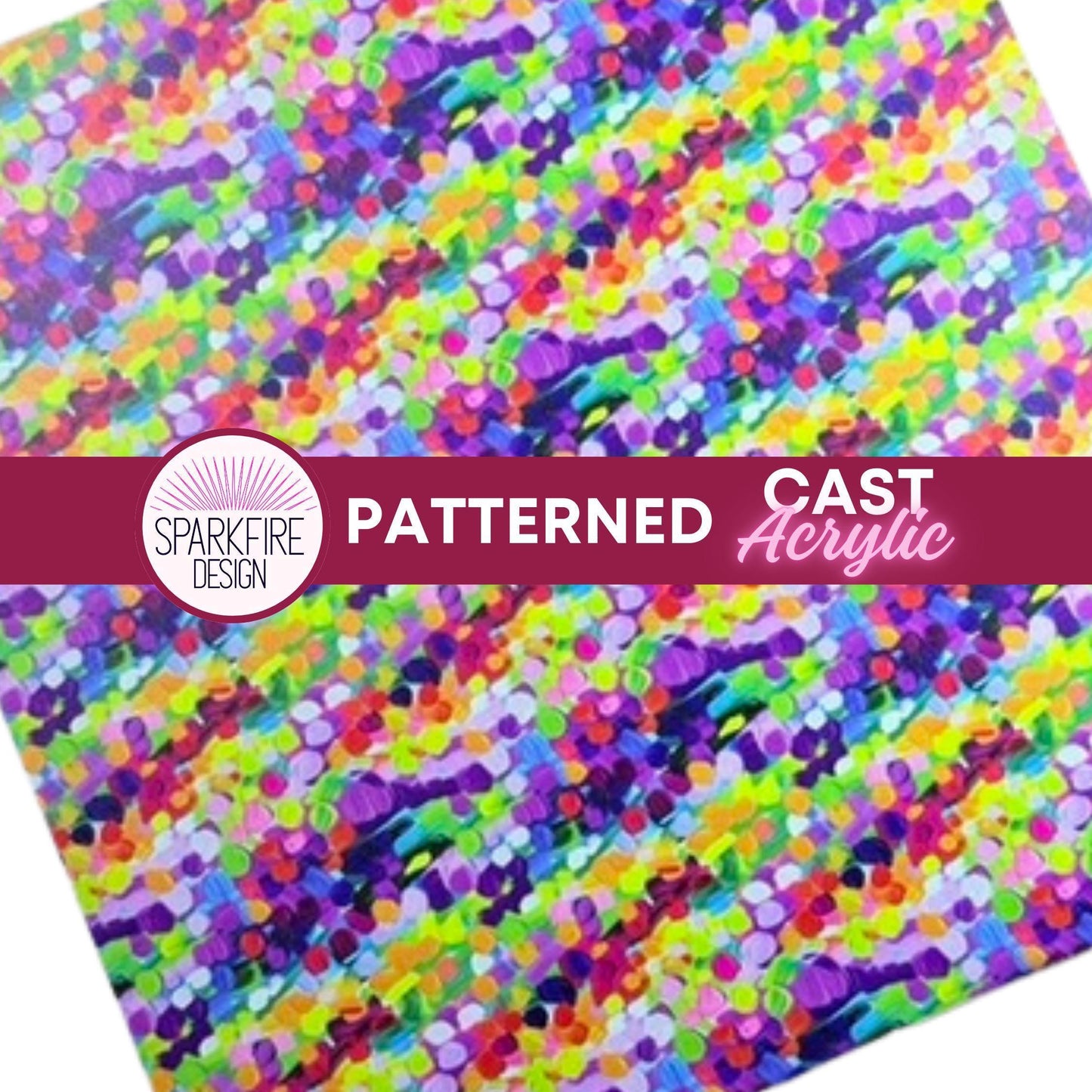 Black Core Acrylic – Patterned Acrylic Sheets with UV Printed Paint Dots for Laser Cutting Patterned Cast Acrylic, Flex and Wood for Lasers