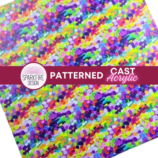 Black Core Acrylic – Patterned Acrylic Sheets with UV Printed Paint Dots for Laser Cutting Patterned Cast Acrylic, Flex and Wood for Lasers