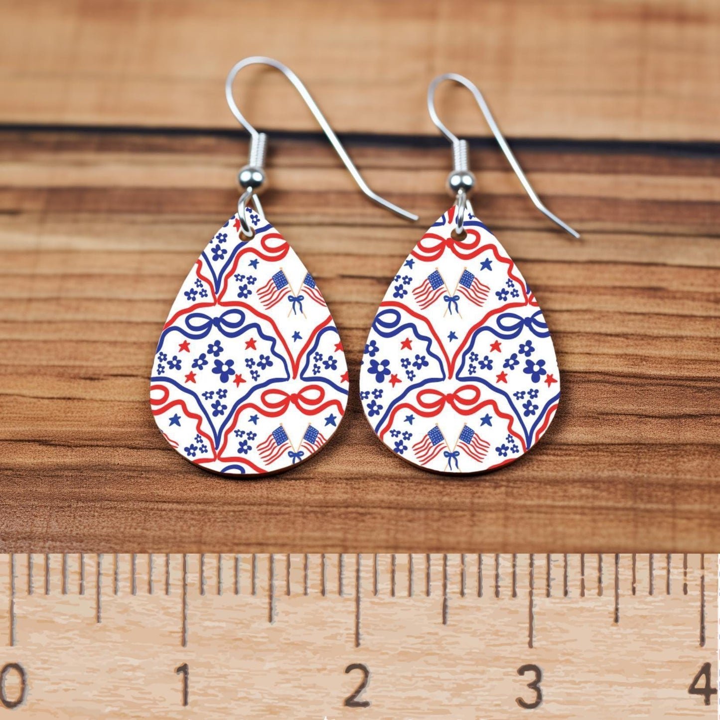 Patterned Acrylic Sheet - 4th of July Patriotic Laser Cut Acrylic Panels for Earrings Patterned Cast Acrylic, Flex and Wood for Lasers