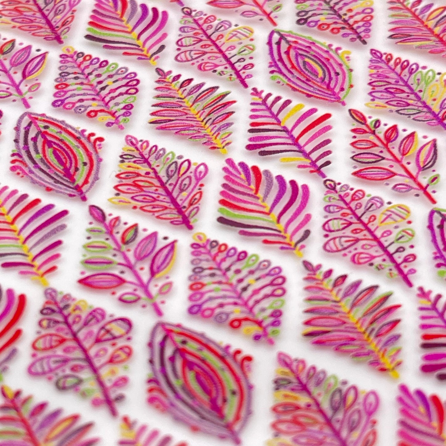 Pink Feathers Patterned Cast Acrylic, Flex and Wood for Lasers