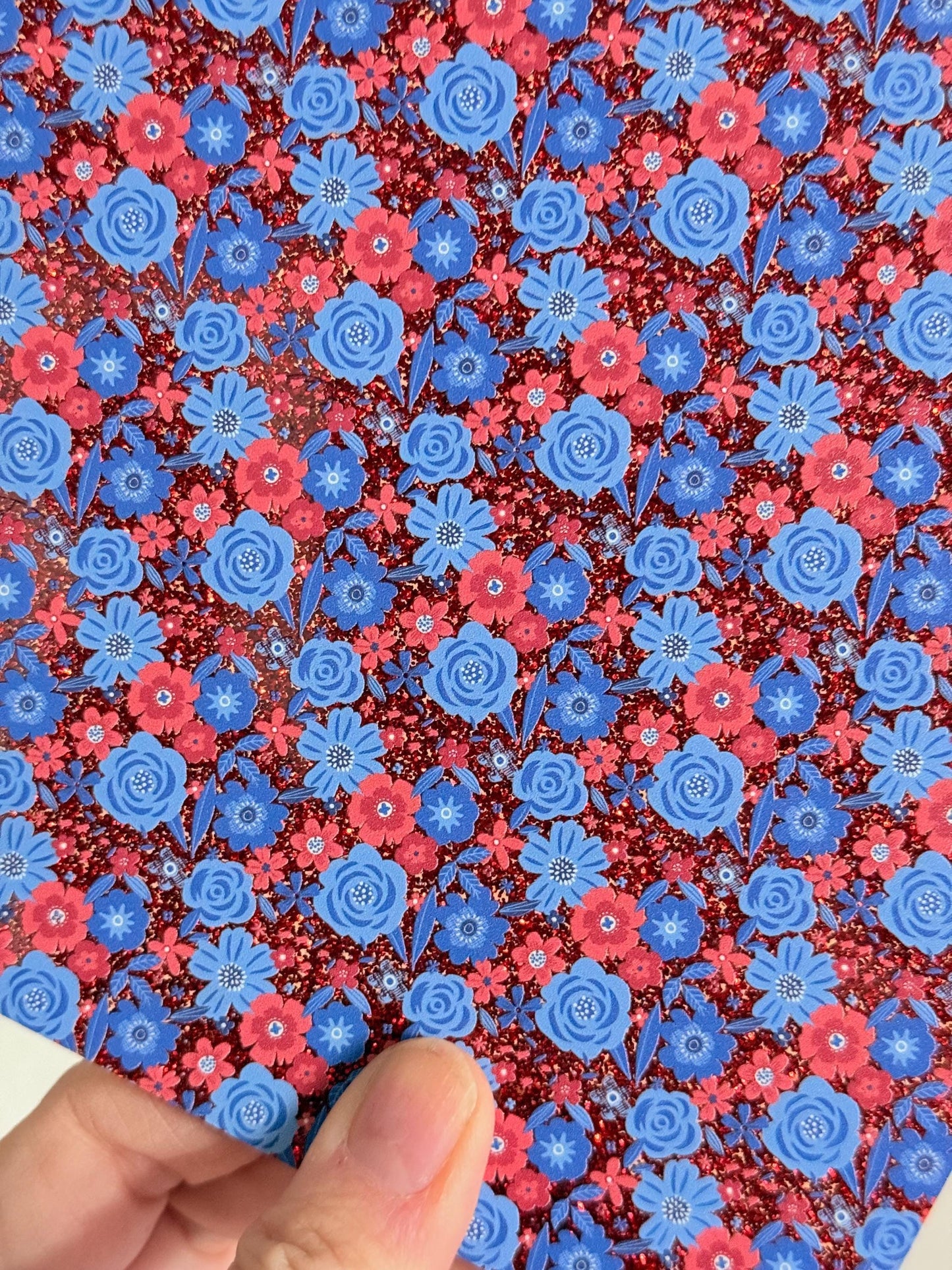 Red Glitter Acrylic Patterned Sheets – Floral Design UV Printed for Earrings Patterned Cast Acrylic, Flex and Wood for Lasers
