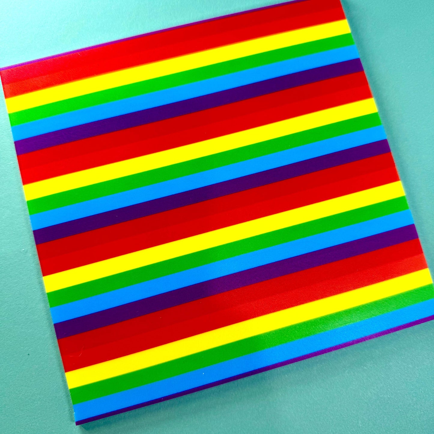 Patterned Acrylic Sheet - Rainbow Stripe UV Printed White Acrylic for Laser Cutting Patterned Cast Acrylic, Flex and Wood for Lasers