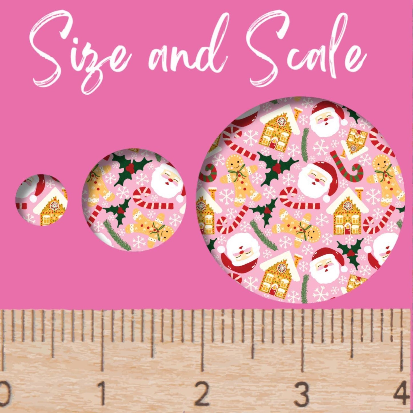 Santa Christmas Patterned Acrylic | Pink Santa Gingerbread Sheet for Laser Cutting