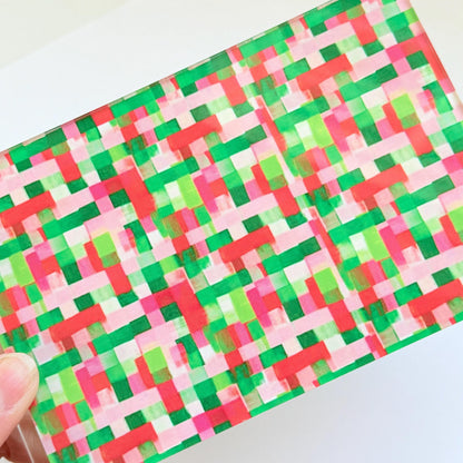 Christmas Plaid Acrylic Sheet, Red Green Patterned Cast Laser Cut