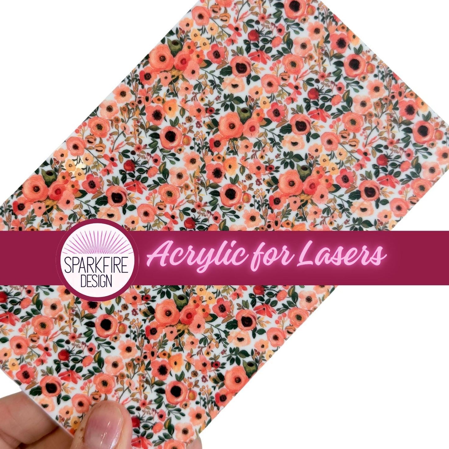 Autumn Floral Patterned Cast Acrylic, Flex and Wood for Lasers