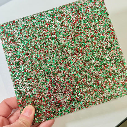 Christmas Glitter Acrylic Sheet - Red Green Sparkly Acrylic for Laser Cutting