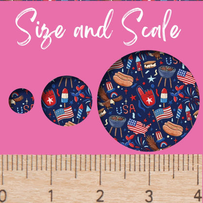 4th of July Barbecue Acrylic Sheets - 4th Of July Patriotic Laser Cut Acrylic | Diode Laser Wood Patterned Cast Acrylic, Flex and Wood for Lasers