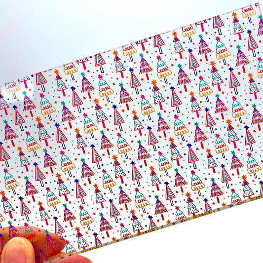 Patterned Laser Acrylic, Christmas UV Print Sheet For Glowforge