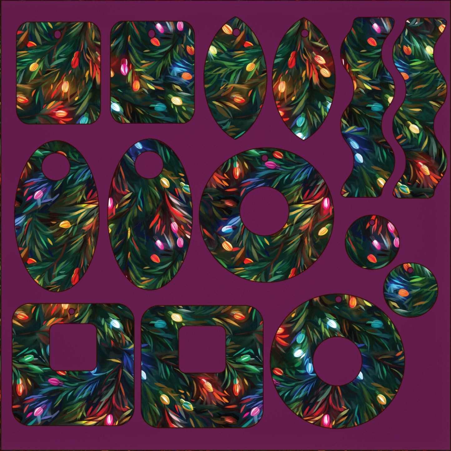 Christmas lights branches Patterned Acrylic Sheet | Laser Cutting Materials