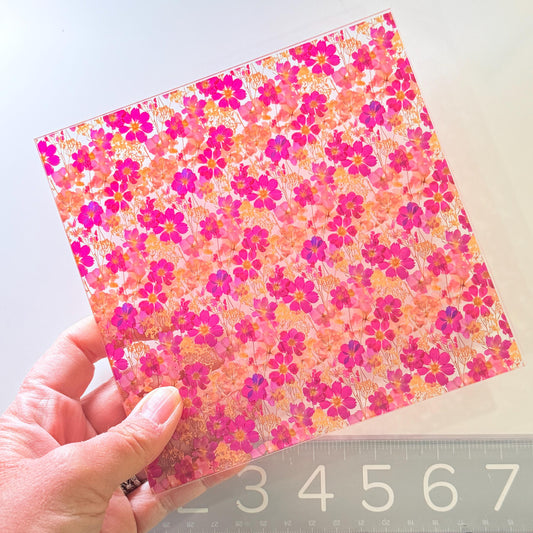 Patterned Acrylic Sheet - Floral Dried Flower Clear Acrylic Panel for Laser Cutting Patterned Cast Acrylic, Flex and Wood for Lasers