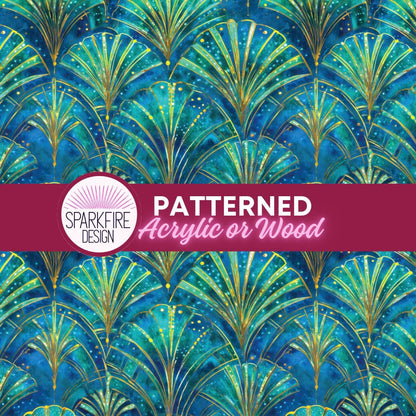 Art Deco Stained Glass Patterned Acrylic Sheet - Cast Acrylic Panels & Polyester Coated Wood for Laser Cutting