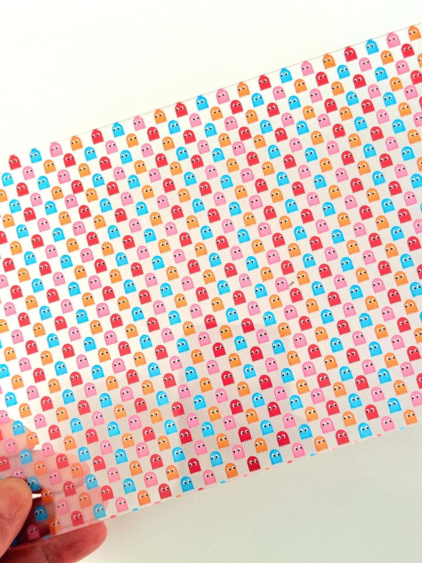 Pac Man Acrylic Sheet - 1/8 Inch Clear Acrylic 5x8 Gamer Pattern Panel Patterned Cast Acrylic, Flex and Wood for Lasers