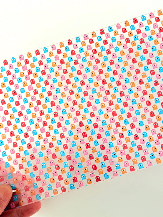 Pac Man Acrylic Sheet - 1/8 Inch Clear Acrylic 5x8 Gamer Pattern Panel Patterned Cast Acrylic, Flex and Wood for Lasers