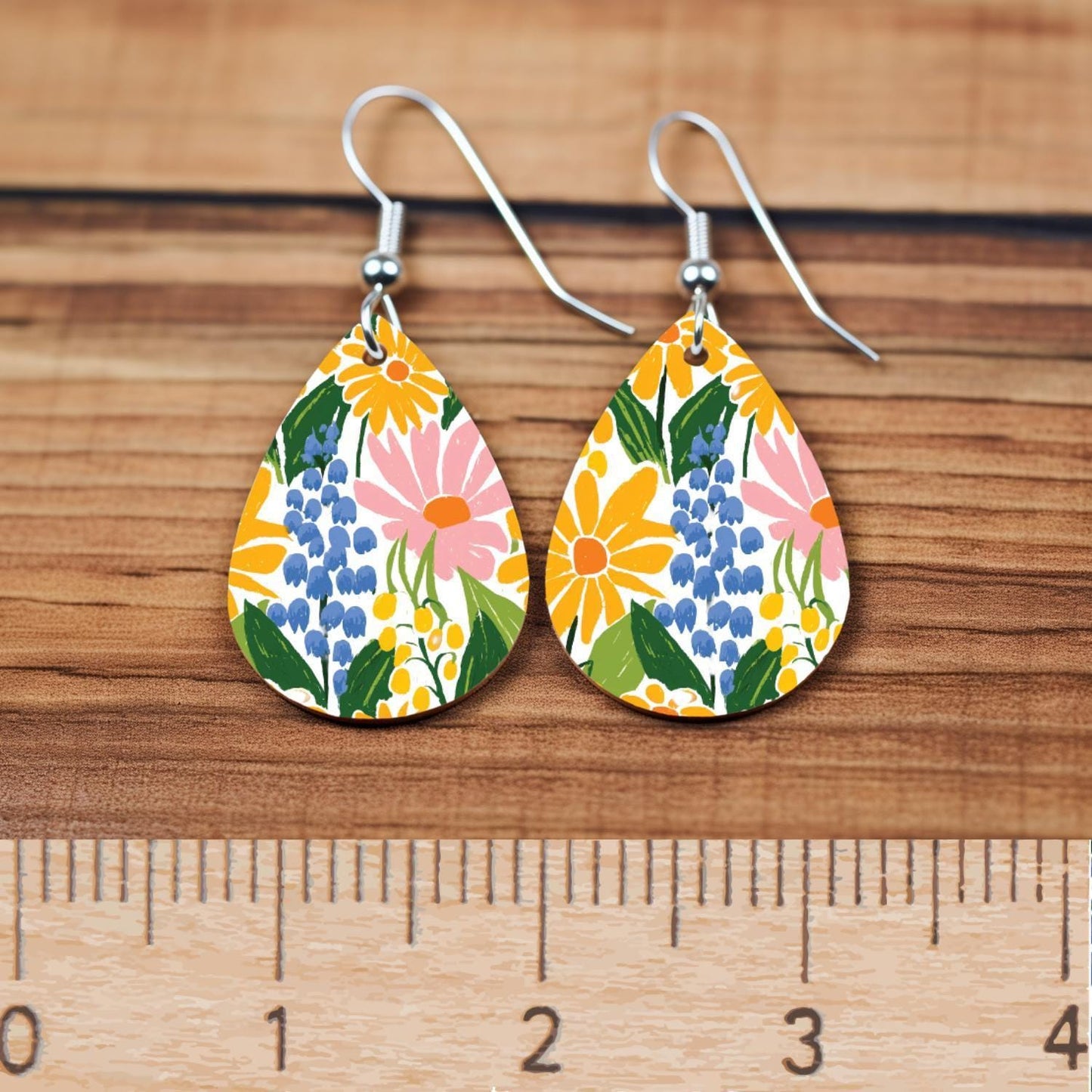 Yellow Spring Flowers Floral Patterns Patterned Cast Acrylic, Flex and Wood for Lasers