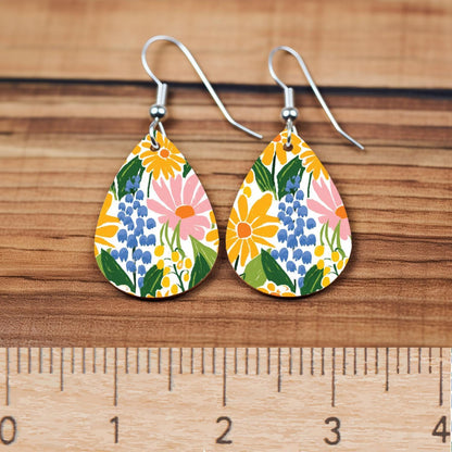 Yellow Spring Flowers Floral Patterns Patterned Cast Acrylic, Flex and Wood for Lasers