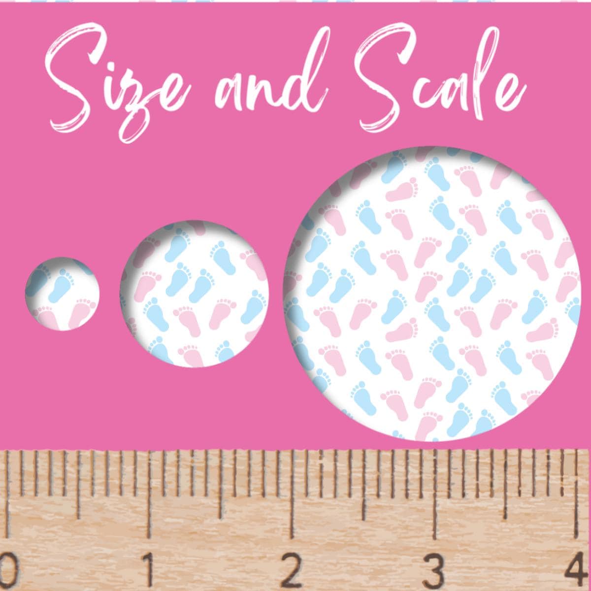 Baby Pink and Blue Feet Patterned Cast Acrylic, Flex and Wood for Lasers