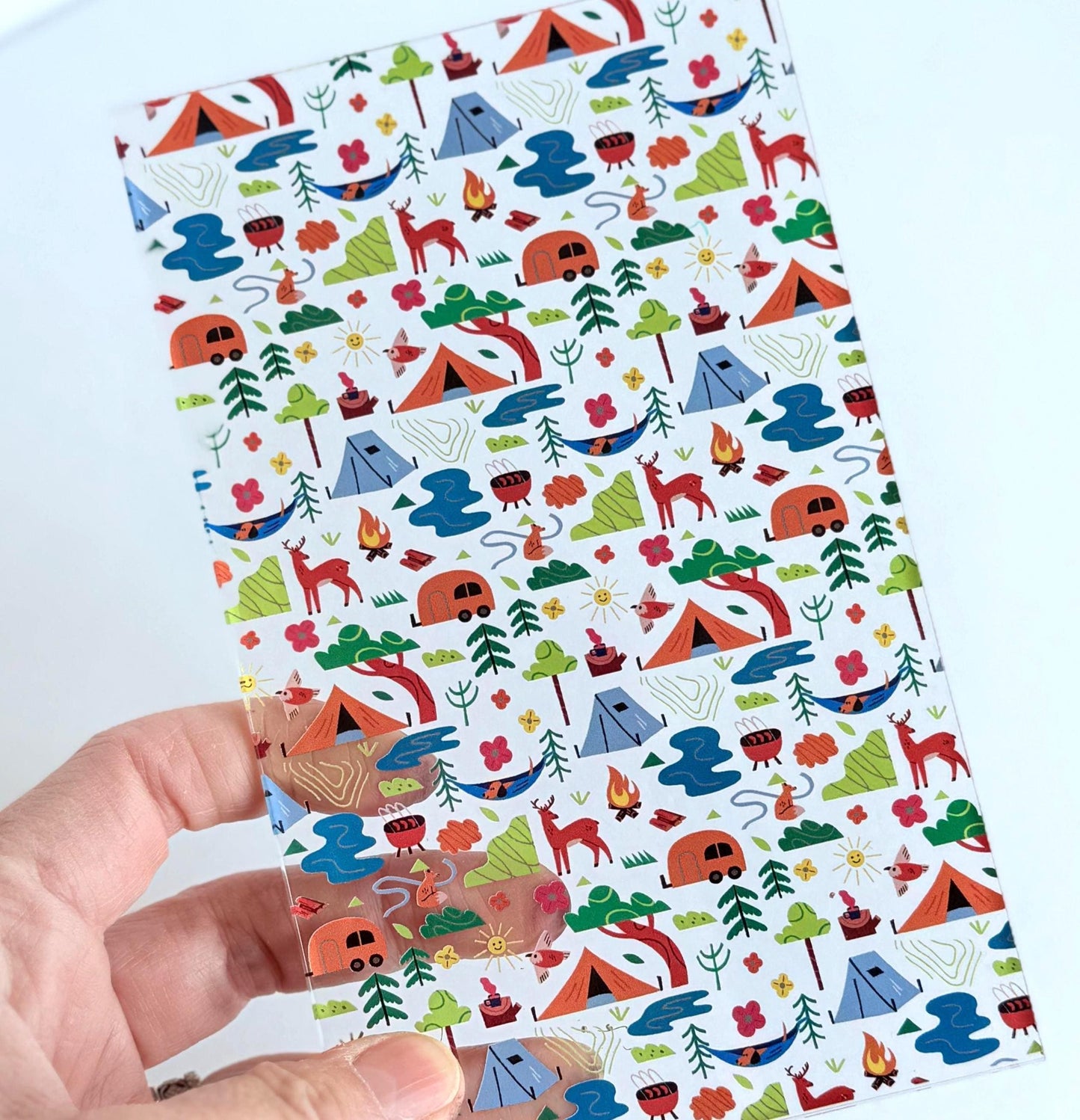 Camping Fun Patterned Cast Acrylic, Flex and Wood for Lasers