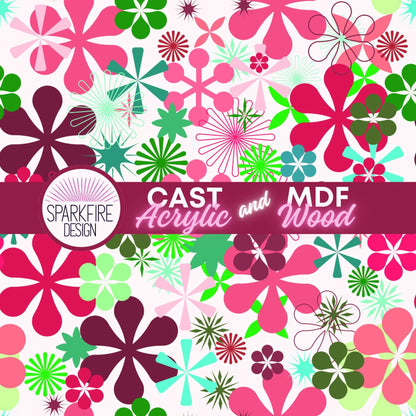 Pink and Green Christmas Acrylic Sheet -Preppy Christmas