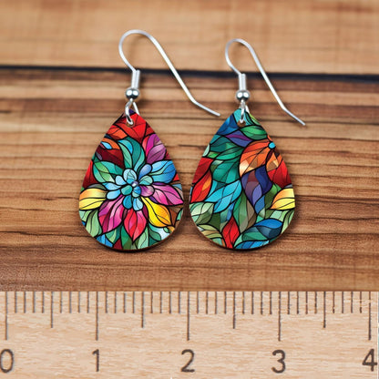 Stained Glass Floral Flowers Patterned Cast Acrylic, Flex and Wood for Lasers
