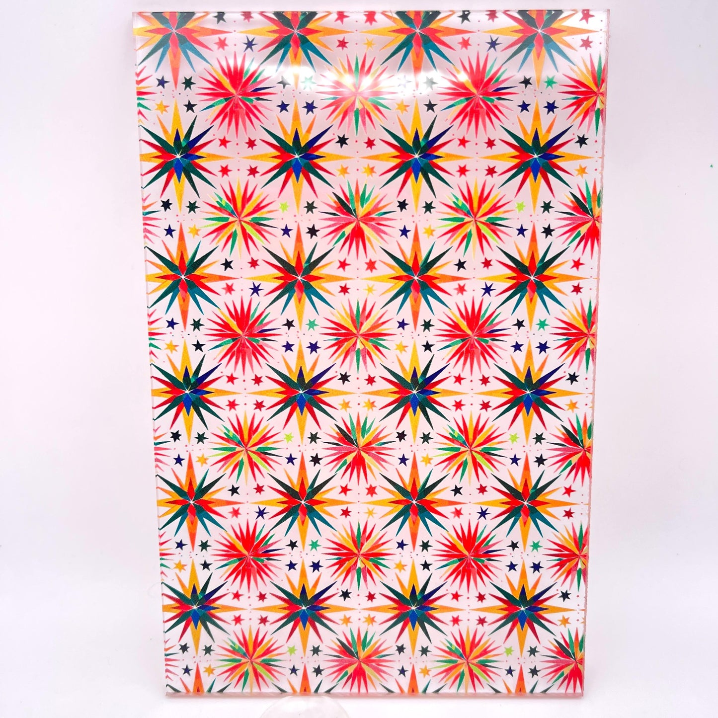 Patterned Acrylic Sheet - 6x4 Inch Clear Core UV Printed Acrylic for Jewelry & Cup Toppers Patterned Cast Acrylic, Flex and Wood for Lasers