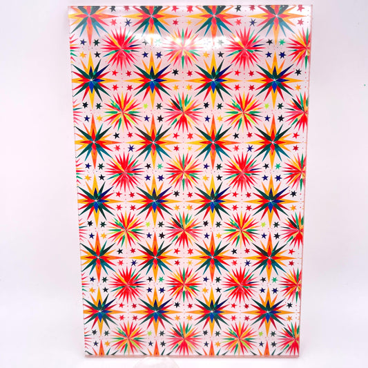 Patterned Acrylic Sheet - 6x4 Inch Clear Core UV Printed Acrylic for Jewelry & Cup Toppers Patterned Cast Acrylic, Flex and Wood for Lasers