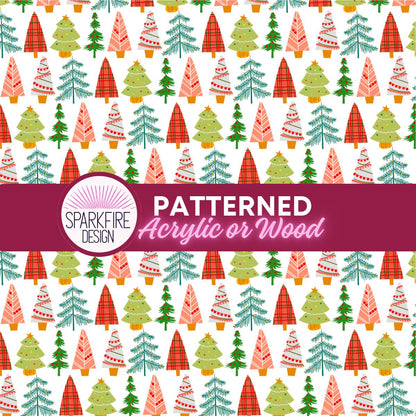 Patterned Acrylic Sheet, Christmas Trees Laser Acrylic For Lasers
