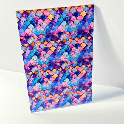 Purple Mermaid Patterned Cast Acrylic, Flex and Wood for Lasers