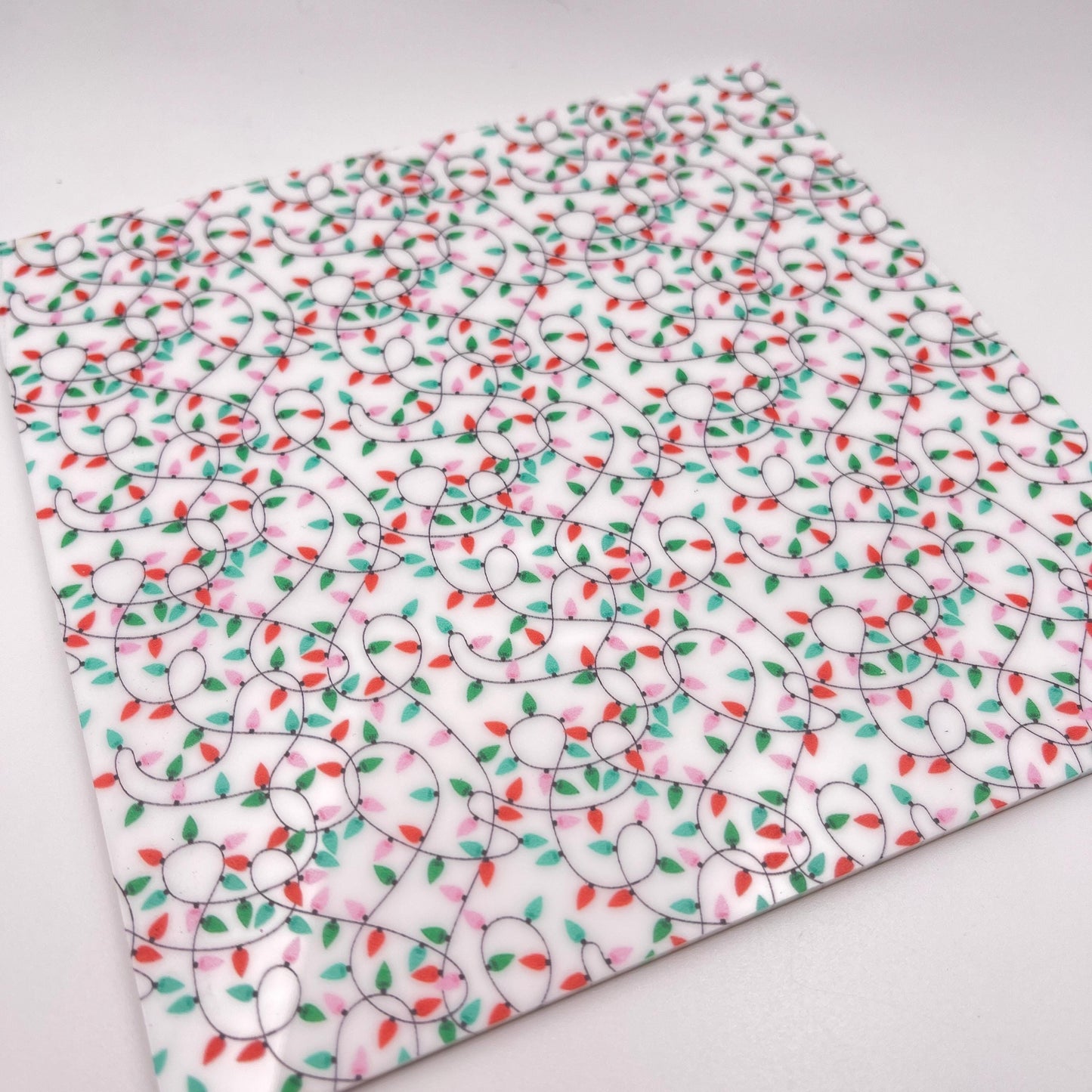 Patterned Acrylic Sheet - Christmas Lights Design | Cast Acrylic for Laser Cutting