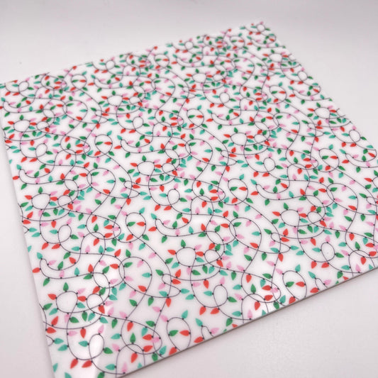 Patterned Acrylic Sheet - Christmas Lights Design | Cast Acrylic for Laser Cutting