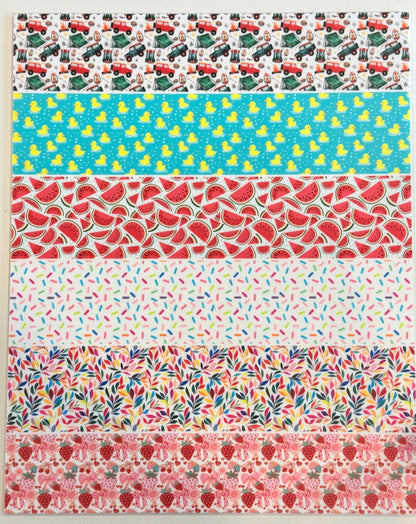 Summer UV Printed Acrylic Sheets - Watermelon Strawberry Patterned Laser Cuttable Acrylic 9.5x12"