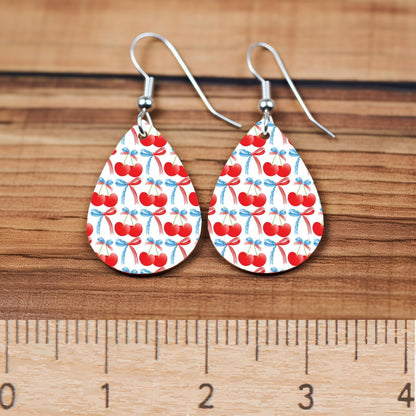 Cherries and bows Patterned Cast Acrylic, Flex and Wood for Lasers