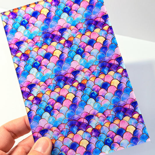 Purple Mermaid Patterned Cast Acrylic, Flex and Wood for Lasers