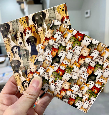 Dogs Patterned Cast Acrylic, Flex and Wood for Lasers