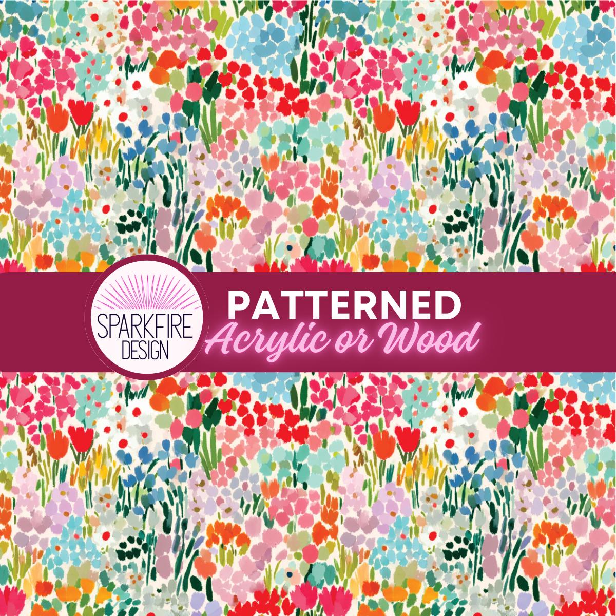 Floral Laser Acrylic Sheet | Ditsy Flower Pattern, Cast Acrylic Blank
