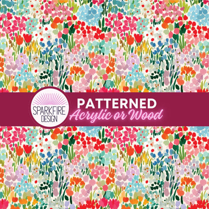Floral Laser Acrylic Sheet | Ditsy Flower Pattern, Cast Acrylic Blank