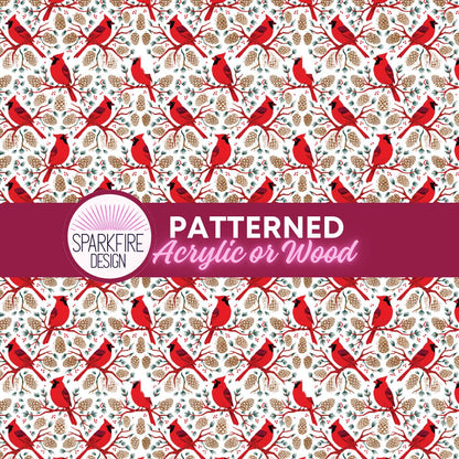 Patterned Laser Acrylic, Snowflake Christmas Cast Sheet, Red Green