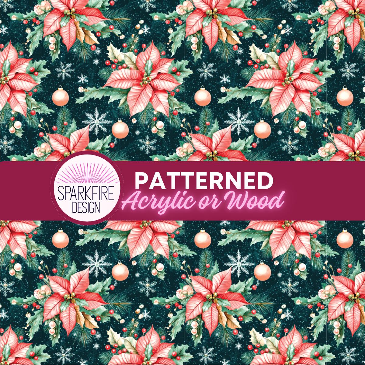 Patterned Acrylic Sheets, Christmas Floral Laser Acrylic, Flex