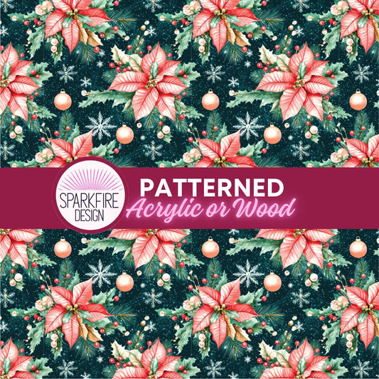 Patterned Acrylic Sheets, Christmas Floral Laser Acrylic, Flex